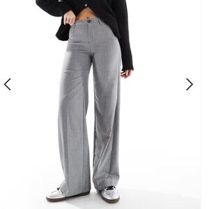 ASOS Bershka wide leg tailored pants in gray